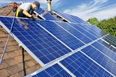 Solar panels on roof